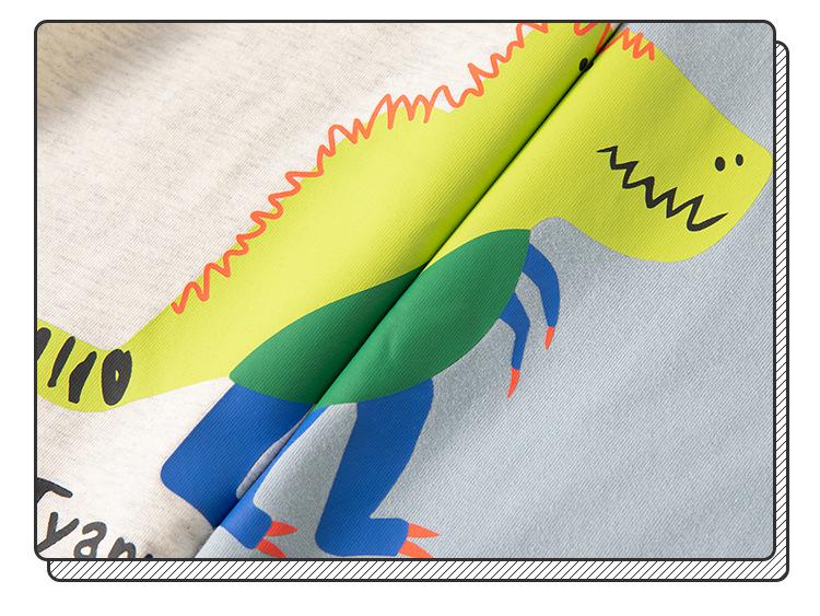 Boys' Dinosaur Pattern Long-sleeved T-shirt - Trendy Base Layer for Kids