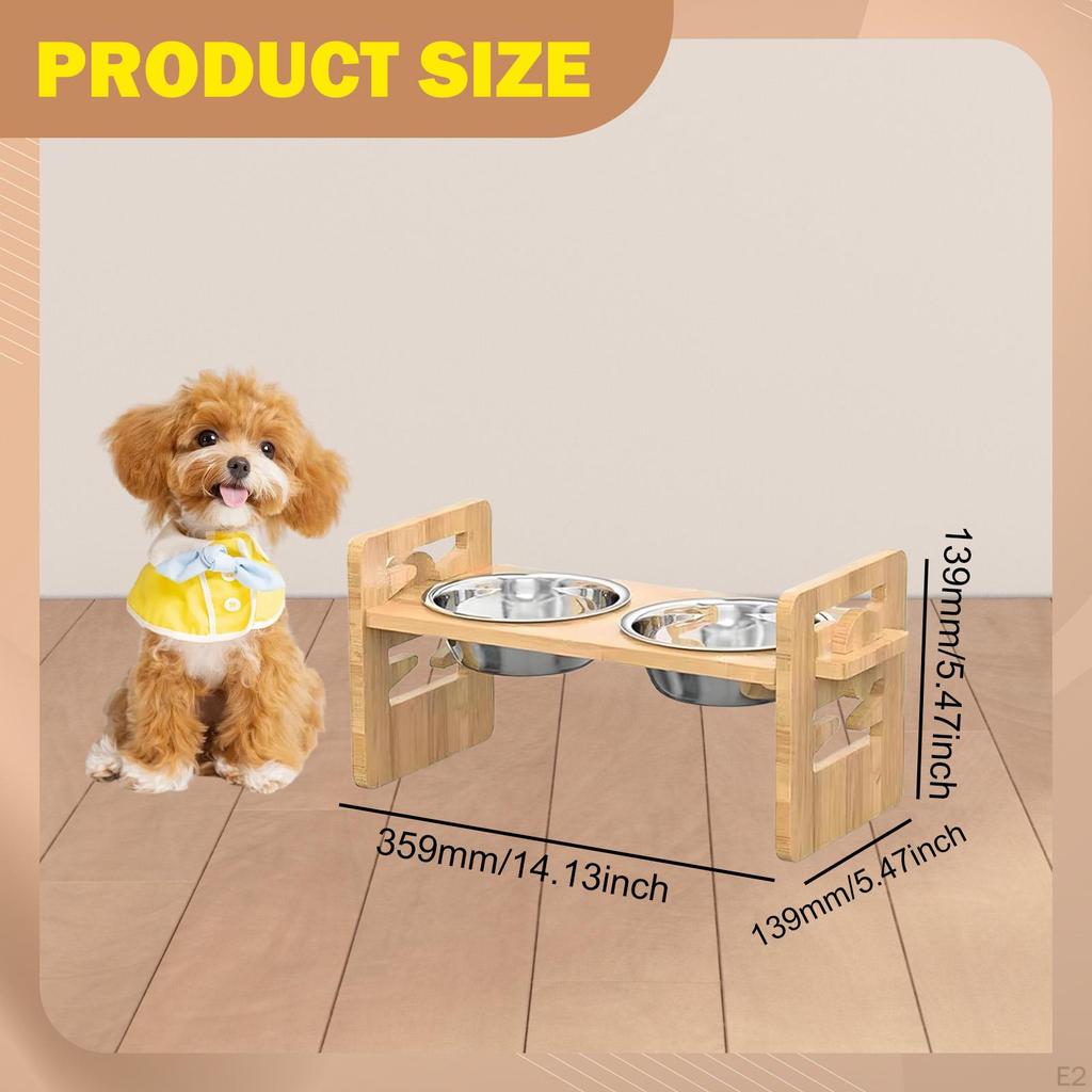 Elevated Cat Bowls Dog Food Water Bowl Stand Raised Feeding Station Pet Feeder for Puppy