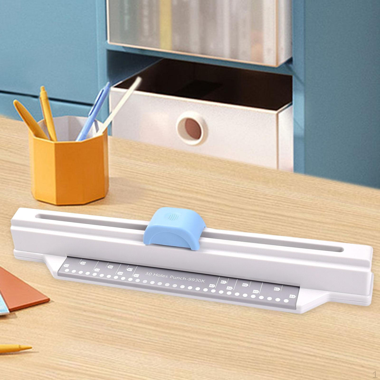 

30 Hole Puncher Binder Punch Machine Versatile Compact Handheld Hand Push Multi Pouch for