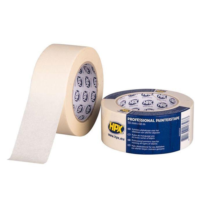 Ruban de masquage bâtiment 60°C Blanc crème 50mm x 50m HPX - MA5050