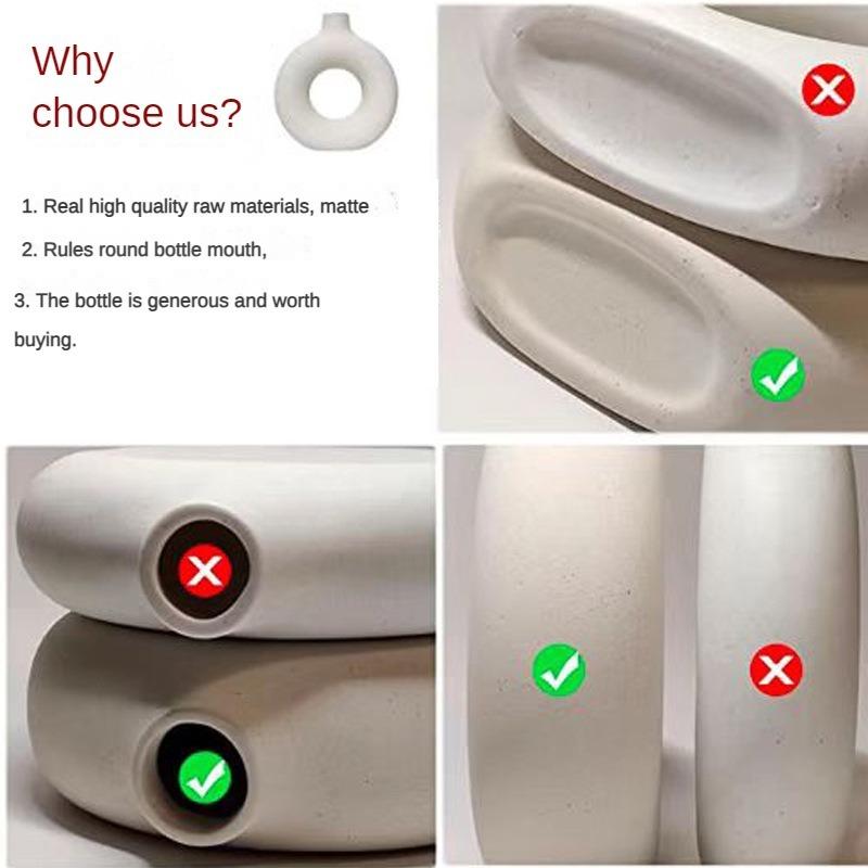 Vază din ceramică Vază cerc Decorată din ceramică Vasă din ceramică creativă Costum Vasă din ceramică pentru sufragerie