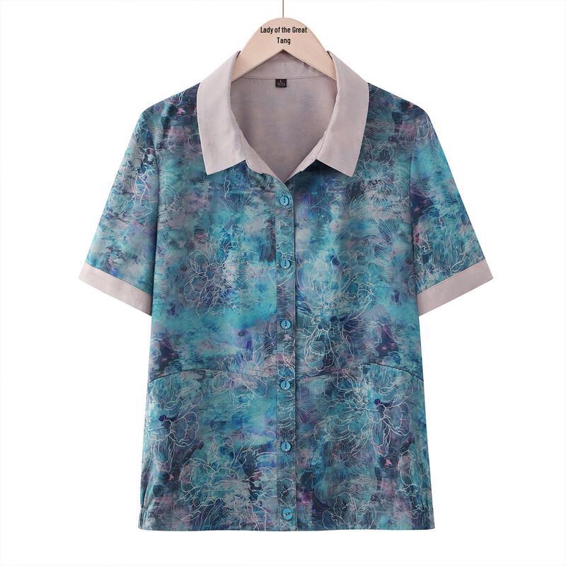 Elderly Women's Short Sleeve Summer Blouse