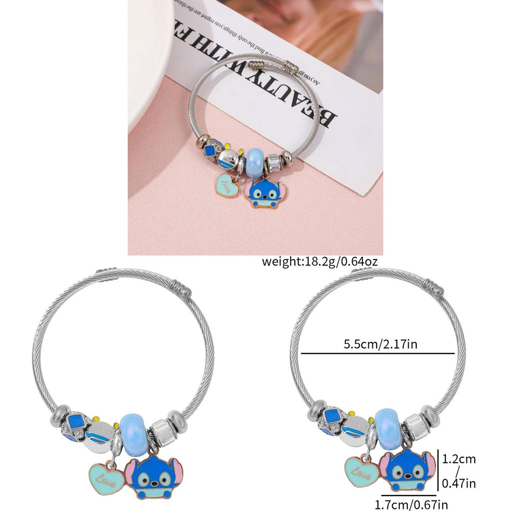 Stitch Cartoon Anhänger Perlenarmband Mit Zinklegierung Charme Zum Verschenken