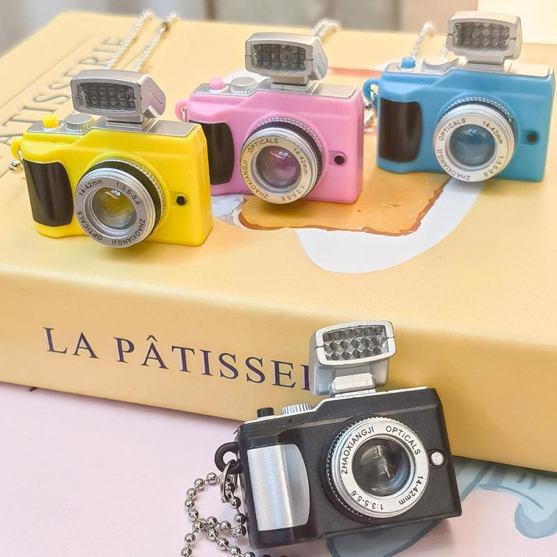 Korean Style LED Camera Keychain - Sounding & Luminous Bag Accessory Pendant