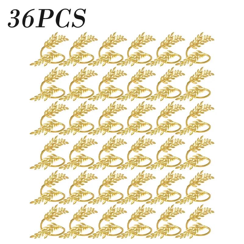 156Pcs Gold Leaf Napkin Rings Fall Napkin Holder for Christmas Thanksgiving Wedding Dinnig Table Decoration