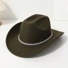 European and American zircon heart-shaped western cowboy hat full of super glittering opal jazz hat men's and women's party casual felt hat