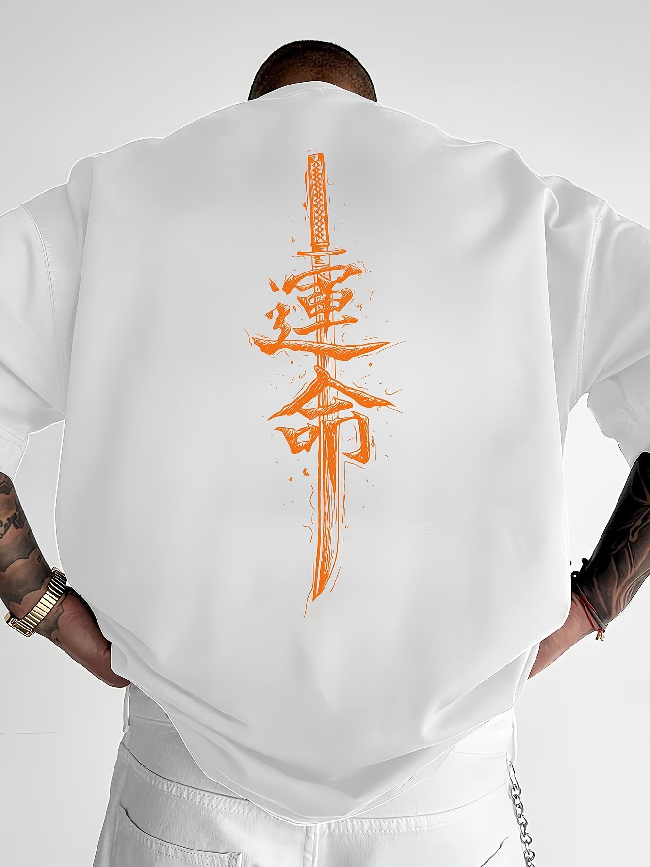 

Japanese Samurai Sword Print 100 Cotton Trend Men Women Tshirt Summer Autumn Daily Outdoor Sports Party Casual Short Sleeve 3XL