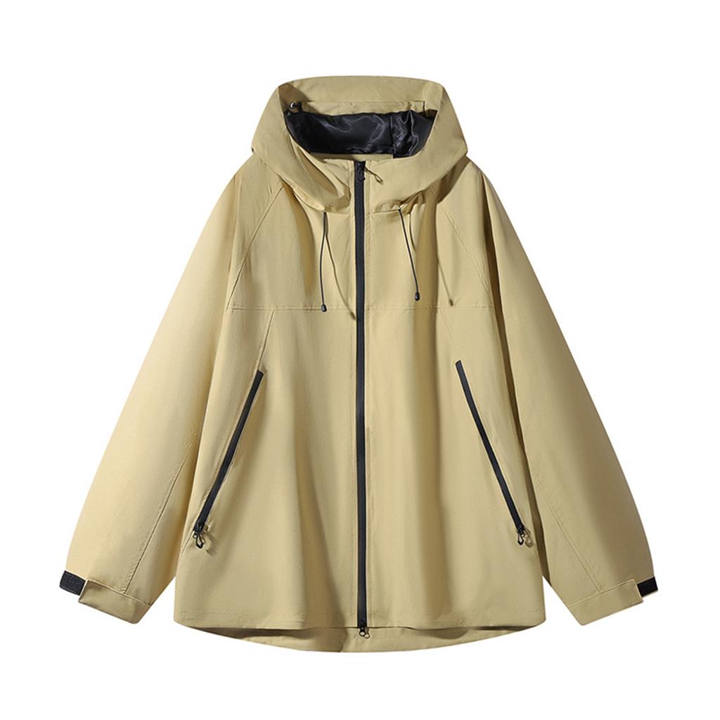 Women's Solid Color Long Sleeved Hooded Outdoor Suit Windproof And Waterproof Thin Jacket