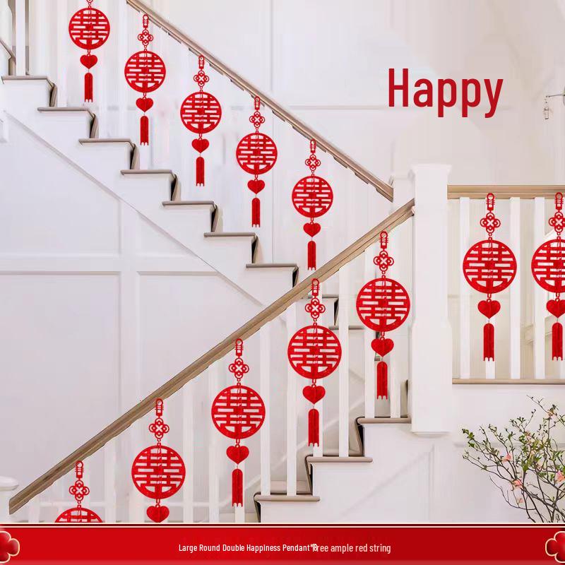 

3D Happy Word Pendant Set for Wedding and Staircase Decoration
