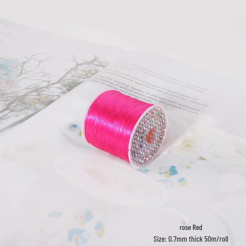 Handmade DIY Colored Elastic Line for Beaded Jewelry Making - Ring, Necklace, Bracelet. Braided Line for Accessories.