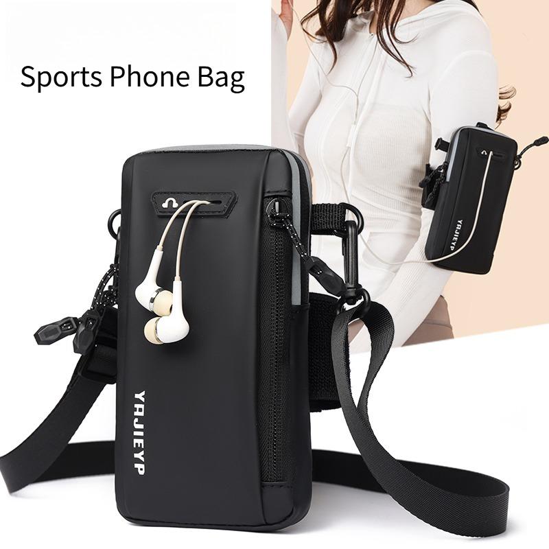 Men's Multi-Layer Nylon Sport Bag – Convertible Crossbody with Phone Pocket for Outdoor Travel & Daily Use