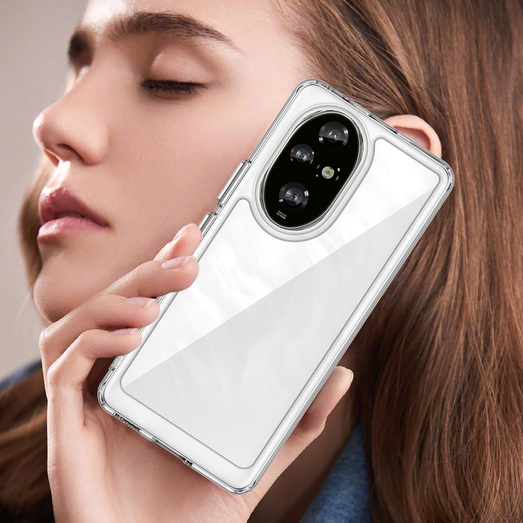 For Honor 200 Pro 5G Transparent Case Electroplating Buttons (Big Rear Lens Hole)