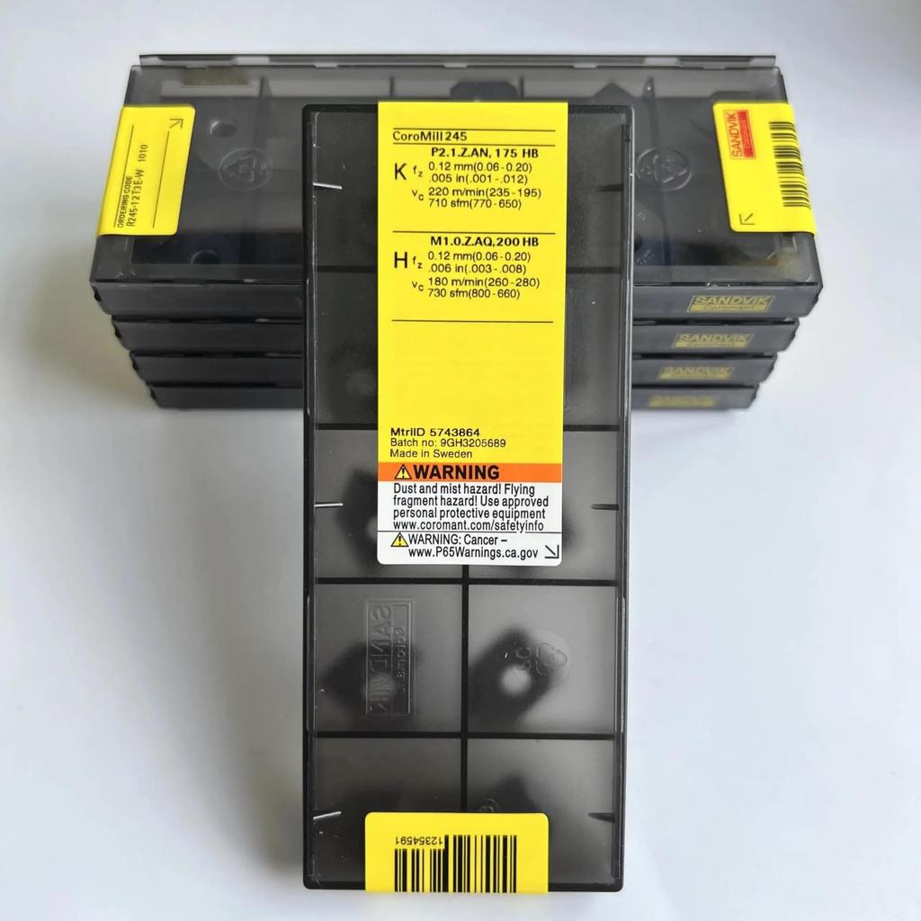 Original Sandvik / R245-12T3E-W 1010  / CNC Lathe Carbide Blade 10 PCS
