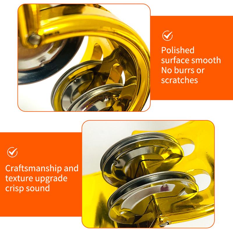 Jingle Tambourine 1Pcs Petal Shaped Percussion Handheld Instrument For Adults School Music Class Family Party