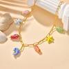 Ceramic Starfish Fish Conch Dolphin Drop Y2K Necklace, Women's Stainless Steel Chain Adjustable, Notarnish Resistant Jewelry