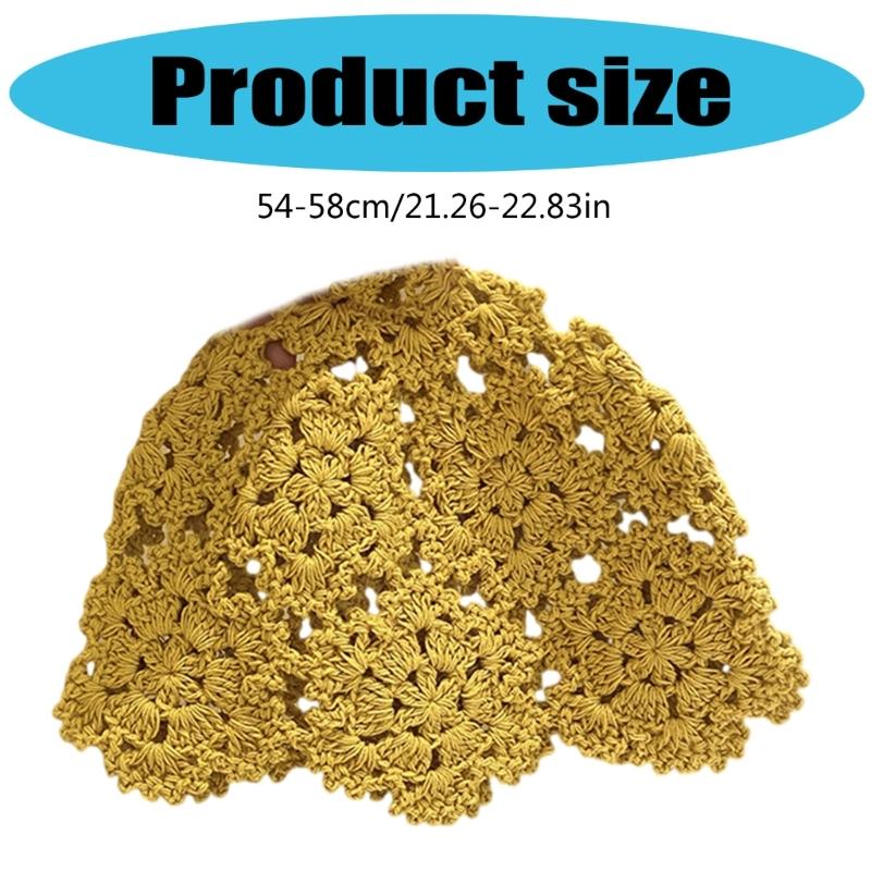 Fashion Hollowed Skull Hat Handmade Crochet Beanies Hat Flower Pattern Pullover Hat for Women Girl Various Occasion