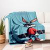 "Skateboarding Bugs Bunny Wall Art Print"Blanket Flannel Throw Blanket for Sofa, Bed, Travel, Camping, Office