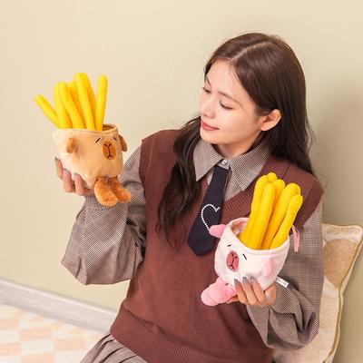 Kreatives Capybara Pommes Kissen Plüschtier Puppe Pommes Puppe Kinder Beruhigungs-Stoffpuppe Aktivitätsgeschenke