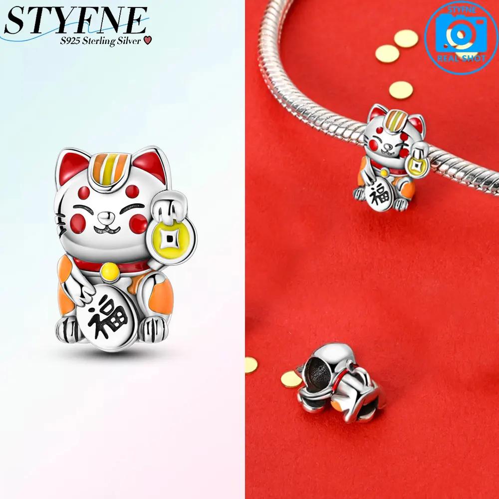 

Original Charmscopper Cute Money-Attracting Cat Beads Fit Charms Platabracelets For Women Jewelry Making Fine Gifts