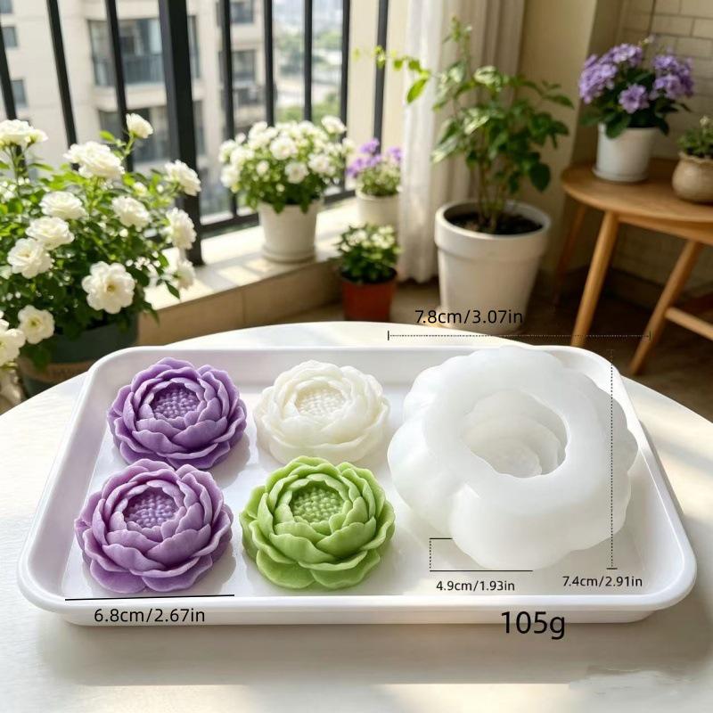 DIY Peony Rose Flower Epoxy Silicone Mold for Scented Candles and Ornaments
