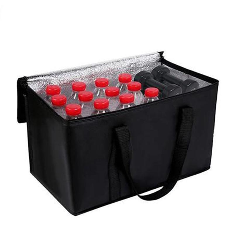 Thermal Insulated Food Delivery Bag Tear Resistant Aluminum Foil Lining Reusable Zipper for Commercial Food Delivery Service