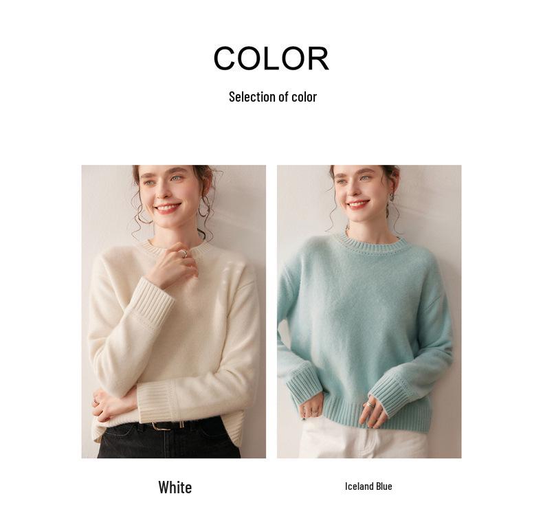 Women's Thickened Cashmere Loose Knit Sweater with Vertical Stripes and Hollow Round Neck - Autumn/Winter 2025 Collection