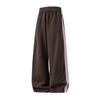 Splicing design contrasting vertical strip casual pants autumn drape loose sweatpants trendy brand retro texture trousers q