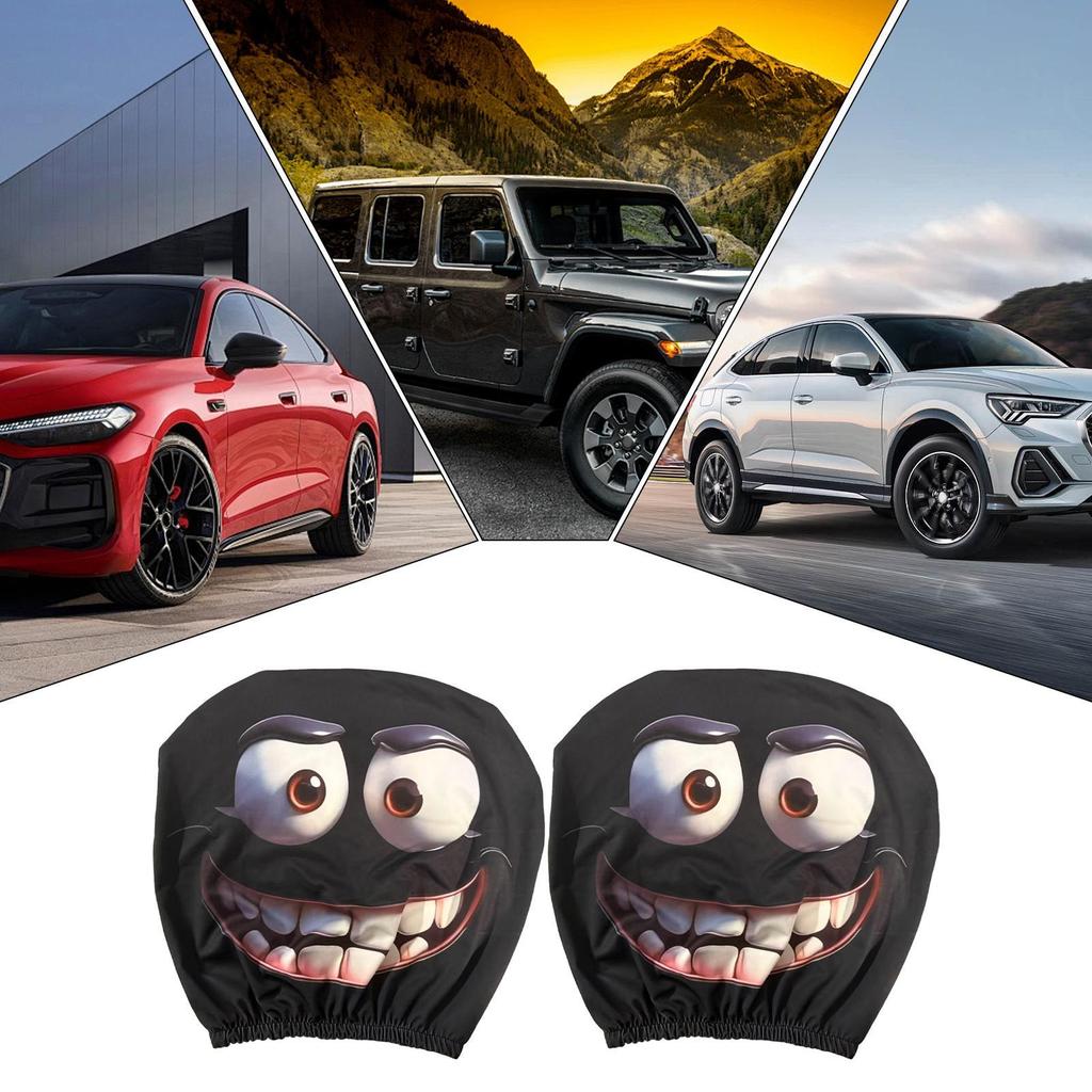 1Pair Universal Car Seat Headrest Cover Halloween Christmas Funny Car Decoration Elastic Head Rest Covers For Auto Vehicles