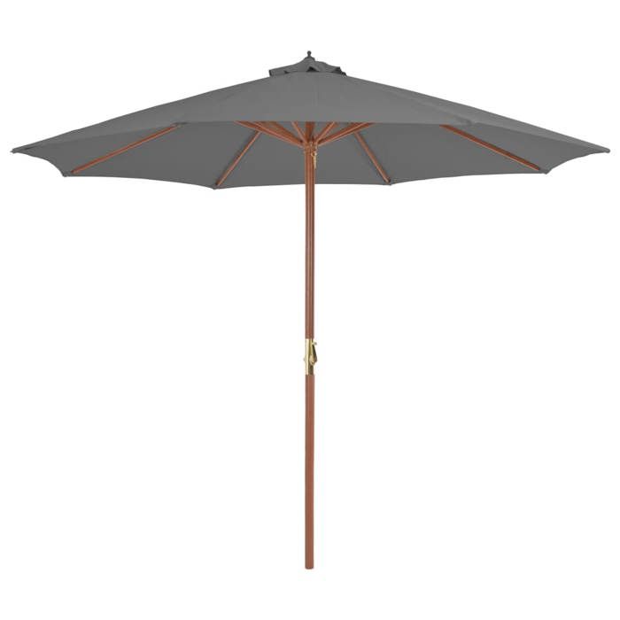 VidaXL Outdoor Parasol with Anthracite Wood Pole Sunshade Garden 44495