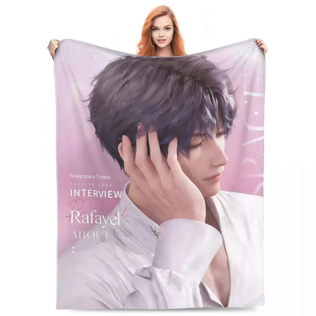 GUOYU Blanket Warm Soft Decorative Throw Blanket Rafayel Love Deep Space Bedding Flannel Bedspread for Living Room Comfortable Sofa Cover