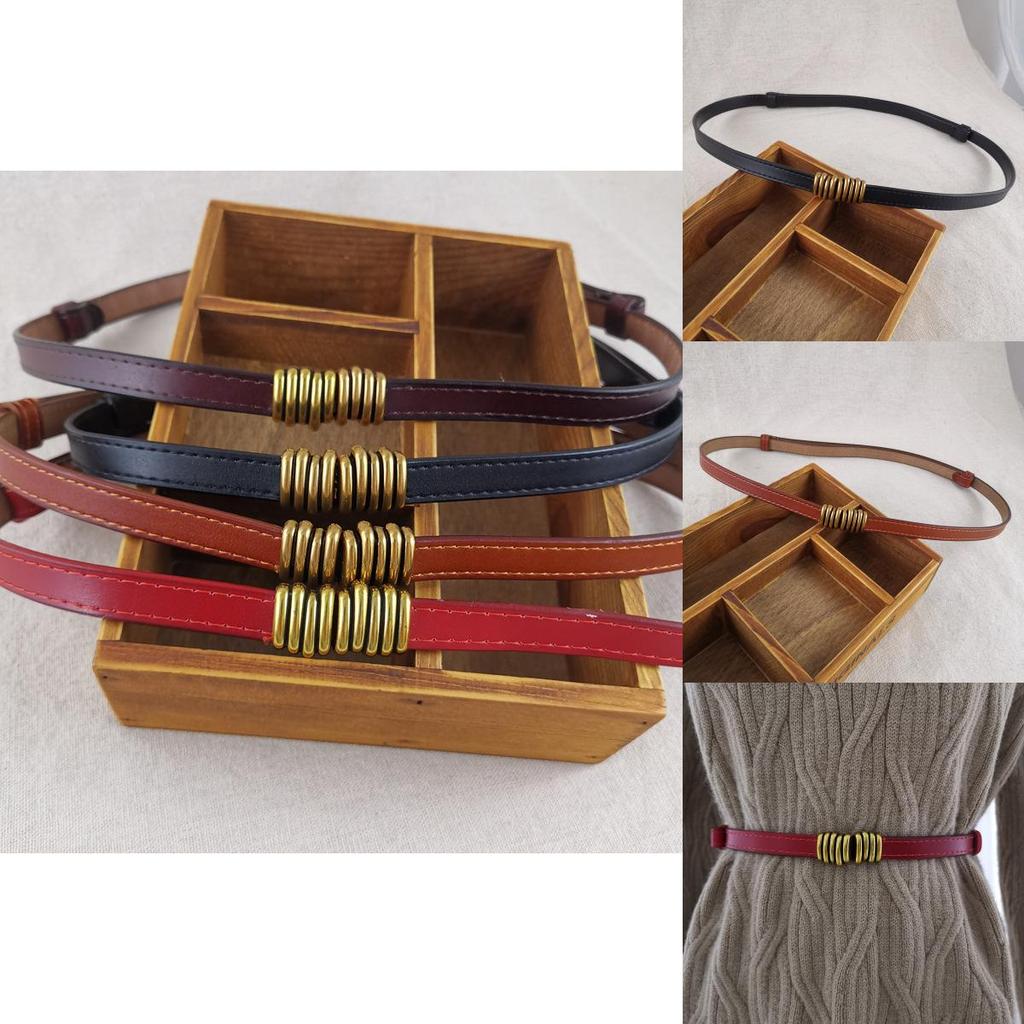 Sommer Ledergürtel für Damen Schmaler Stil mit Legierungsschnalle für Kleid und Freizeitoutfits