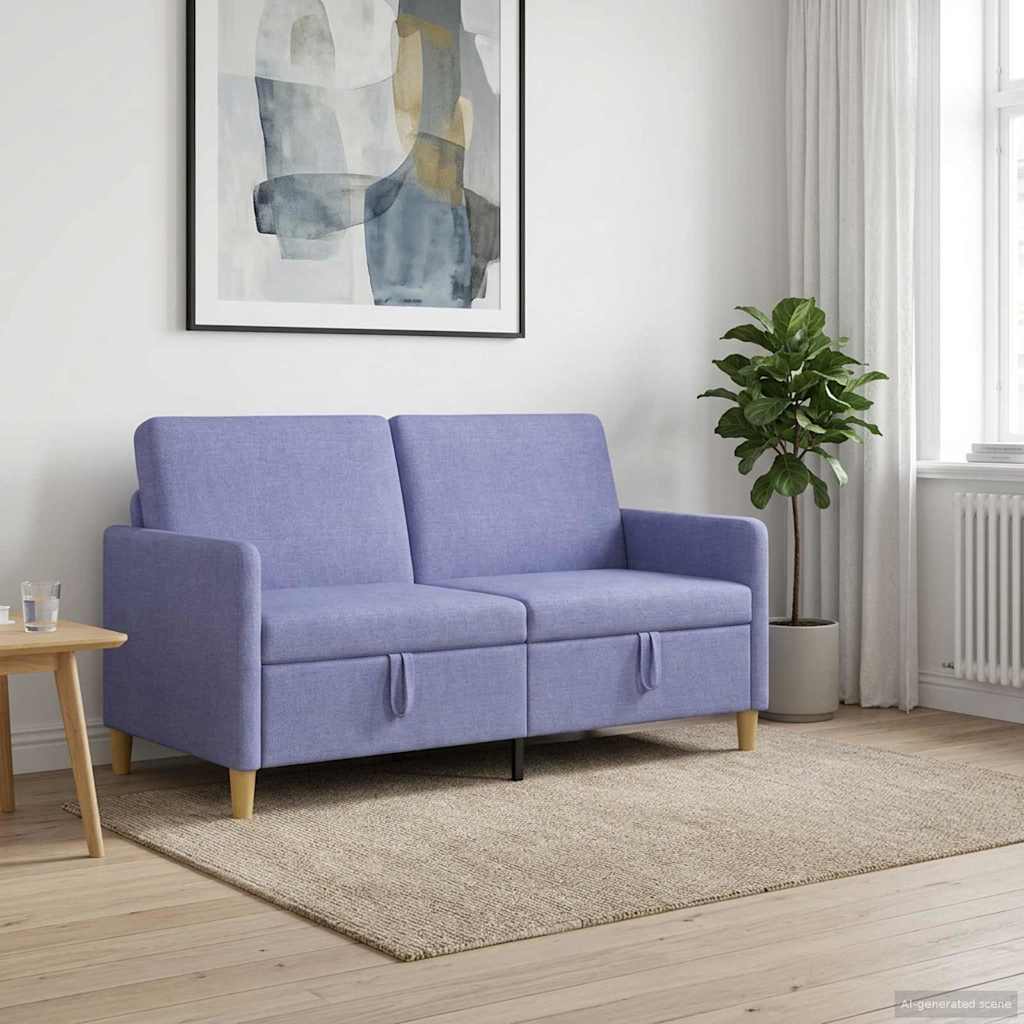 Storage Sofa In Jeans Blue 152 X 78 X 87 Cm Polyester