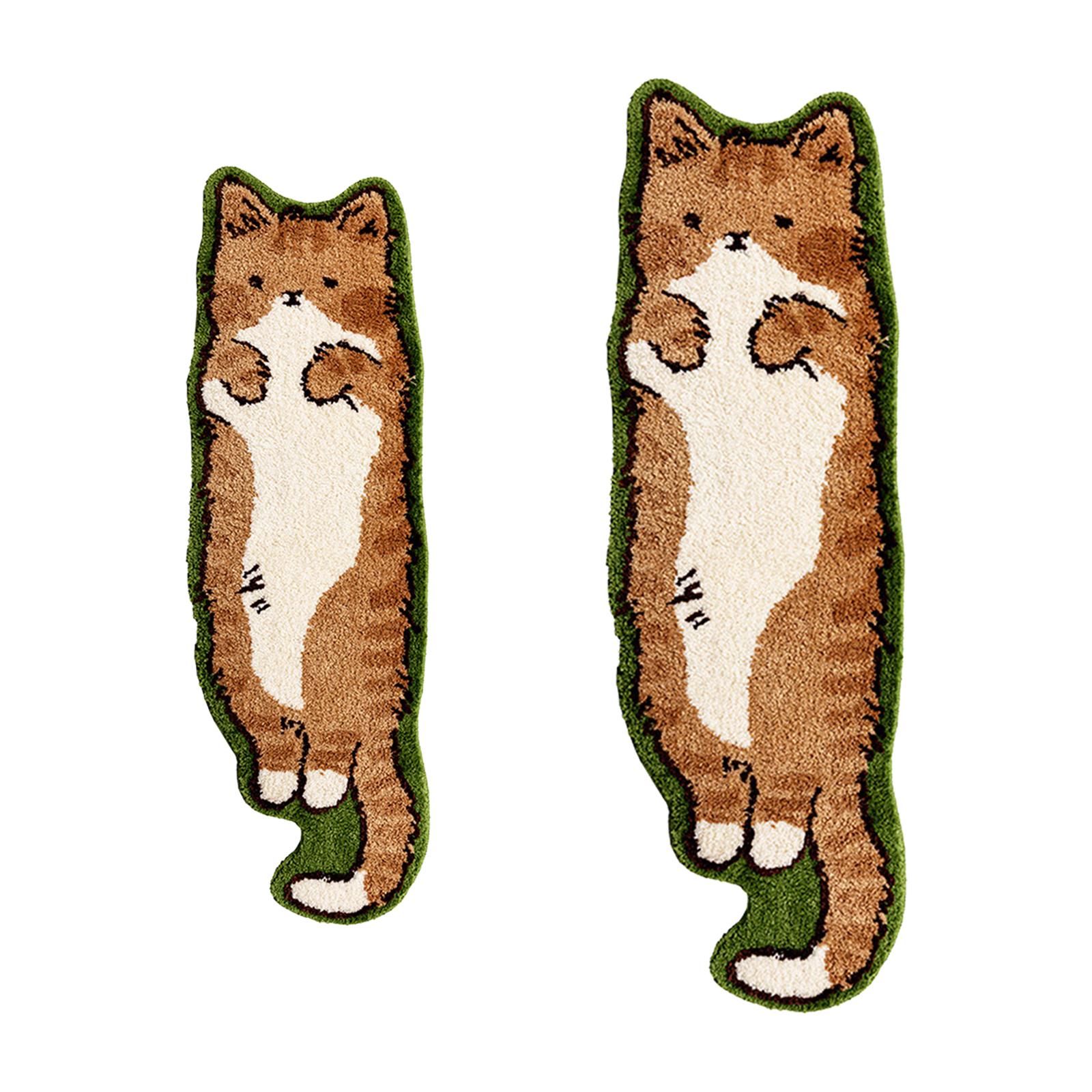 Cat Bedroom Mat Funny Cute Cartoon Machine Washable Soft Animal Shaped Rug for Living Room Corridor Indoor Entryway Bedroom 40cmx60cm