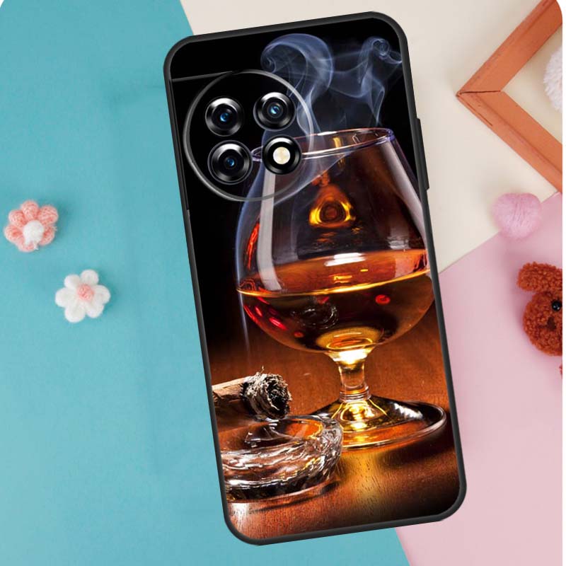 Cigar Whiskey Ice Drink For OnePlus 13 12 11 13s 13R 12R 10R 8T 10T Case For OnePlus Nord 5 CE 2 3 4 Lite N20 N30