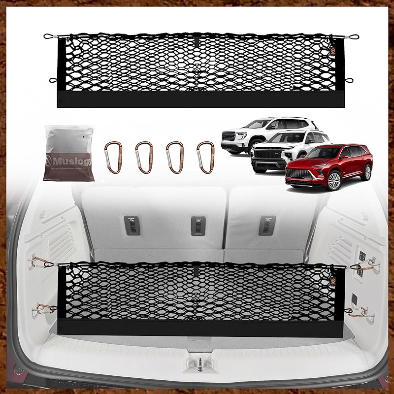 Muslogy Truck Bed Cargo Net Compatible With Honda Ridgeline 2017-2024 2025 Accessories Storage Organizer Pickup Truck Bed Envelope Style Cargo Net