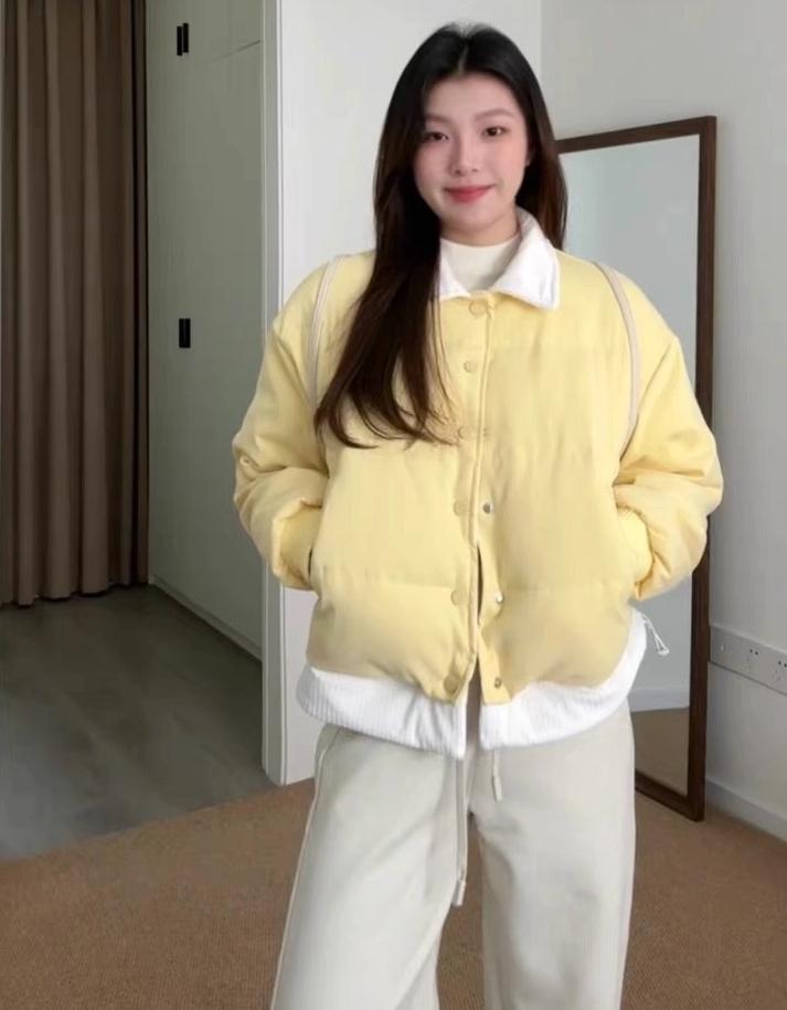 Winter Embroidered Fake Two-piece Short Cotton-padded Jacket