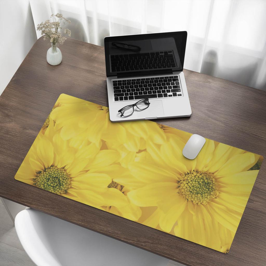 Anti-slip Protective Desk Mat with Sunflower Graphics 100x50 cm
