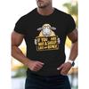 European Size IF YOU ARE NOT A SHEEP Letters Print Men's Crew Neck Short Sleeve Tee Fashion T-Shirt, Casual Comfy Breathable Top