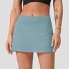 Tennis Short Skirt Breathable Sport Solid Color Skirt Women Sports Golf Skirt High Waist Skirts Quick Drying Double-deck Skirt With Pockets