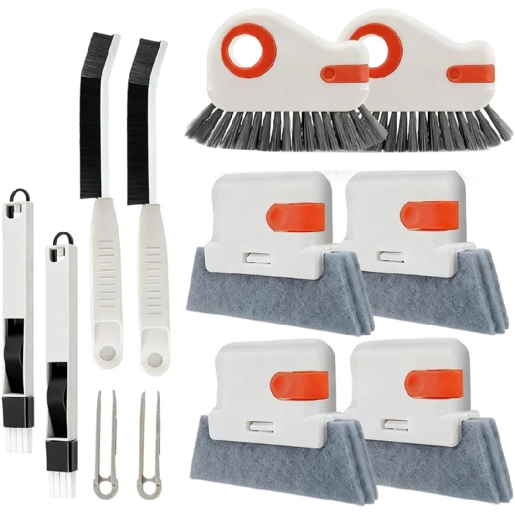 12Pcs Window Grooves Cleaning Tool Set For Removing Debris Dust From Narrow Space and Tight Corner Cleaner Brush