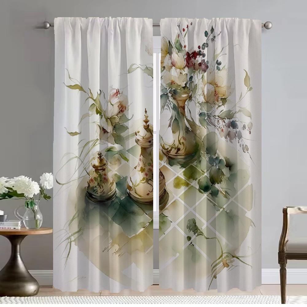 

Шахматы Домашний Интерьер Шторы 2 Штуки Современные Шторы для Гостиной для Камеры Тюль для Спальни Оконные Шторы Жалюзи Перегородка W50xH70cmx2pcs-CL