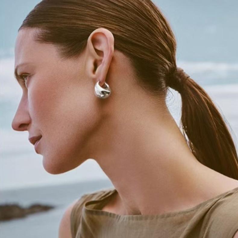 Gold Ball Hoop Earrings: Versatile, Stylish, High-End Design for Women