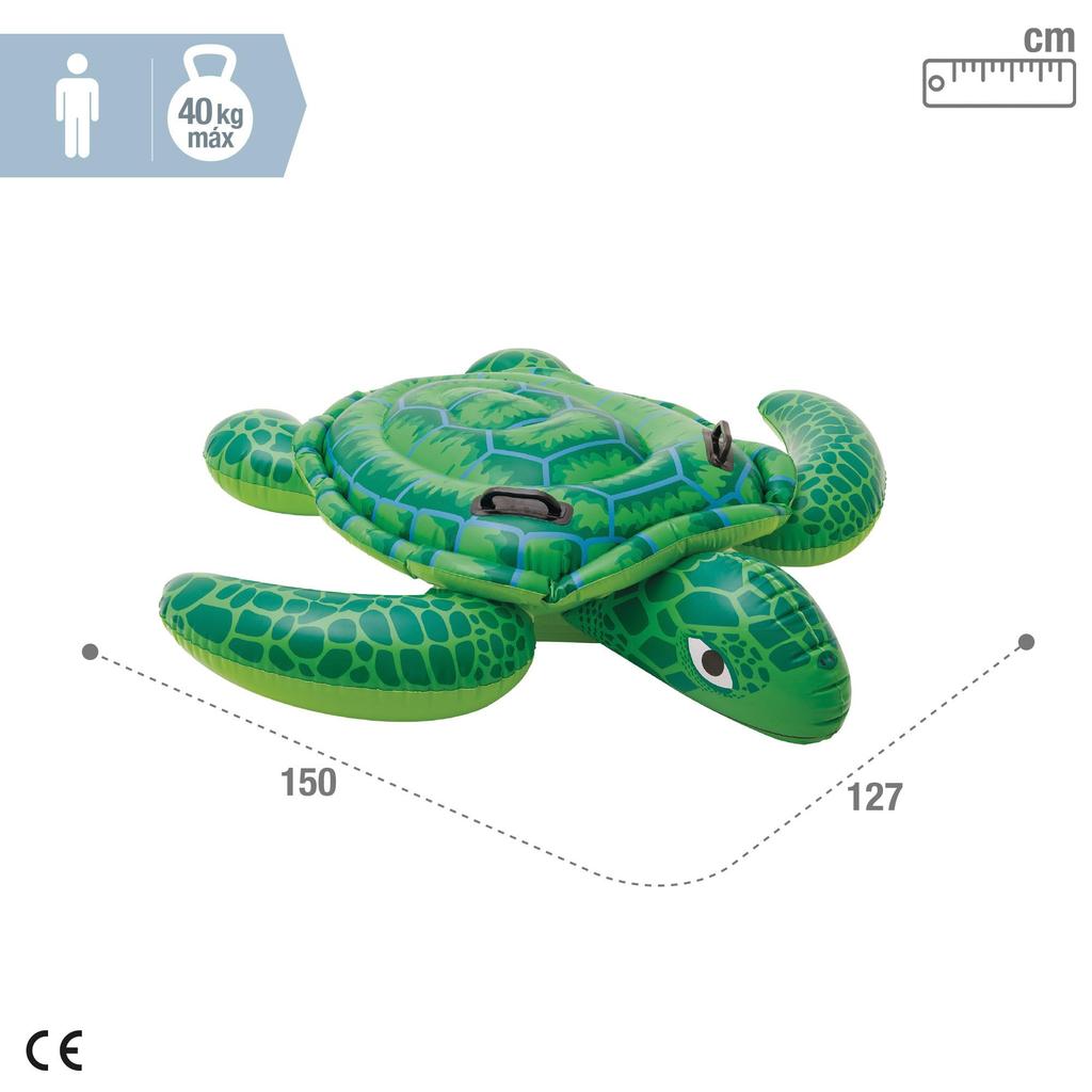 INTEX Lil' Sea Turtle Ride-On Float, 150 x 127 cm, 57524 [Official Japanese Product]