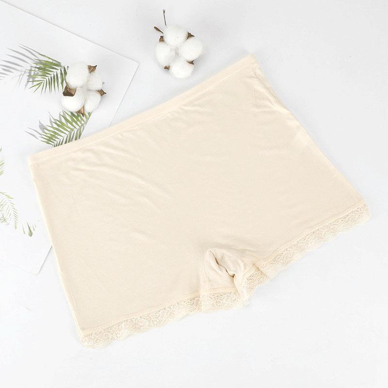 Plus Size Mid-Waist Lace Safety Shorts - Women's Summer One-Piece Underwear