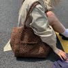 Geantă tote din pânză cu imprimeu leopard, stil leneș, pentru toamnă/iarnă, capacitate mare, design nou 2026, geantă de umăr