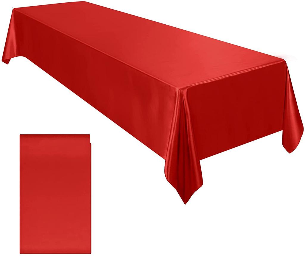 Solid Color Satin Tablecloth High-Density Locking Edge Wedding Restaurant Home Desktop Decorative Tablecloth
