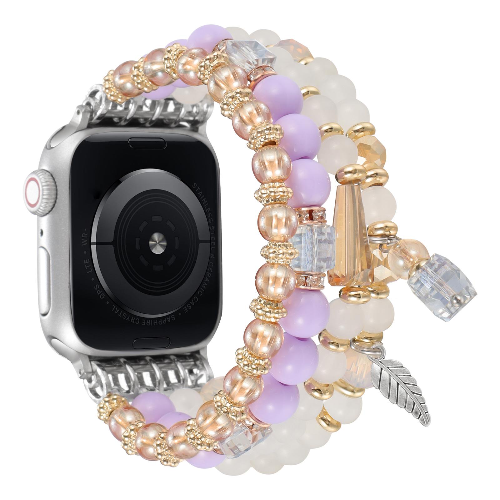 

Браслет из бусин для Apple Watch Ultra 3 2 1 49 мм / Series 11 10 46 мм / 9 8 7 45 мм / SE3 SE2 SE 6 5 4 44 мм / 3 2 1 42 мм Запасной ремешок для часов A