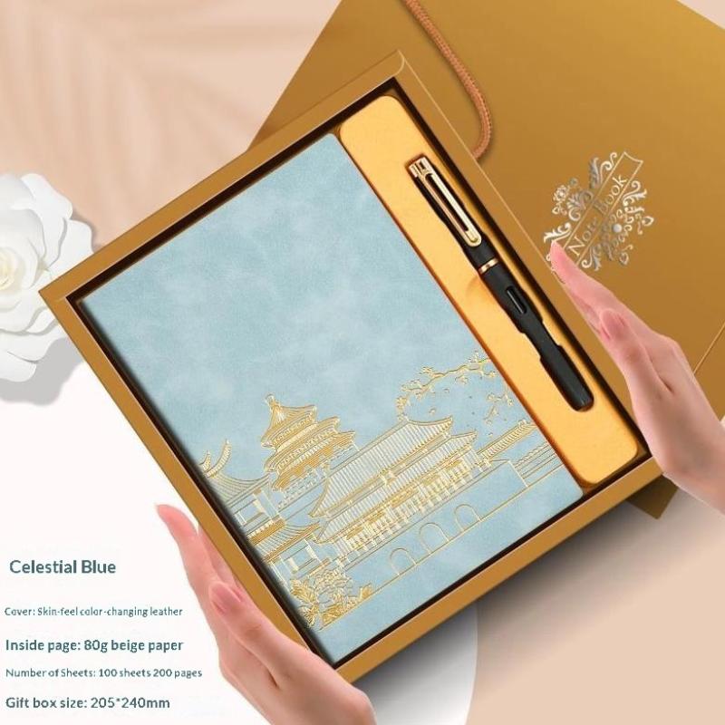 High-Value National Tide A5 Notebook Gift Box Set 2026 To Send Students Souvenirs National Style Soft Leather Notebook