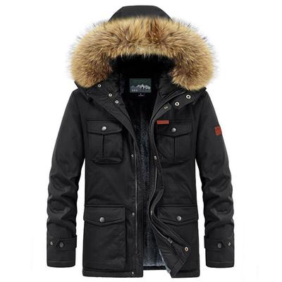 Veste d'hiver chaude et épaisse pour homme, parka polaire, coupe-vent, militaire, à capuche, col en fourrure, grande taille 8xl, vêtements pour hommes