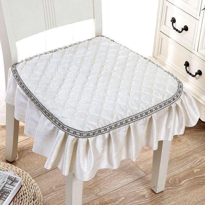Soft Solid Color Chair Cushion Household Cushion Four Seasons Universal Non-slip Padded Quilted Cushion Stool Cushion